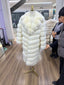 เสื้อโค้ทผู้หญิงขนสุนัขจิ้งจอกสีขาวตัวยาว - 110 cm - ภาพสินค้า 1