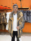 Men's South American red fox fur coat, 70 cm, front view