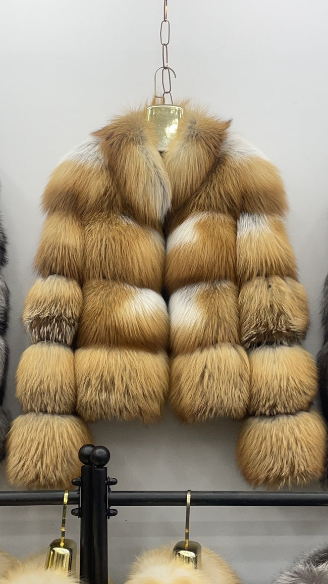 Red Fox Fur Jacket Hover Image
