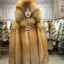 Cappotto da donna di media lunghezza in pelliccia di volpe rossa con cappuccio - Volpe rossa